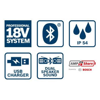 RADIO AKUMULATOROWE GPB 18V-2 C DAB+/FM 0*AH